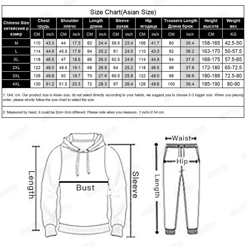 Tracksuit Men Set Spring Patchwork Hoodie Jacket + Trousers Male Tracksuit Sportswear Workout Gym Suit Man Clothing