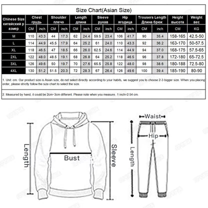 Tracksuit Men Set Spring Patchwork Hoodie Jacket + Trousers Male Tracksuit Sportswear Workout Gym Suit Man Clothing