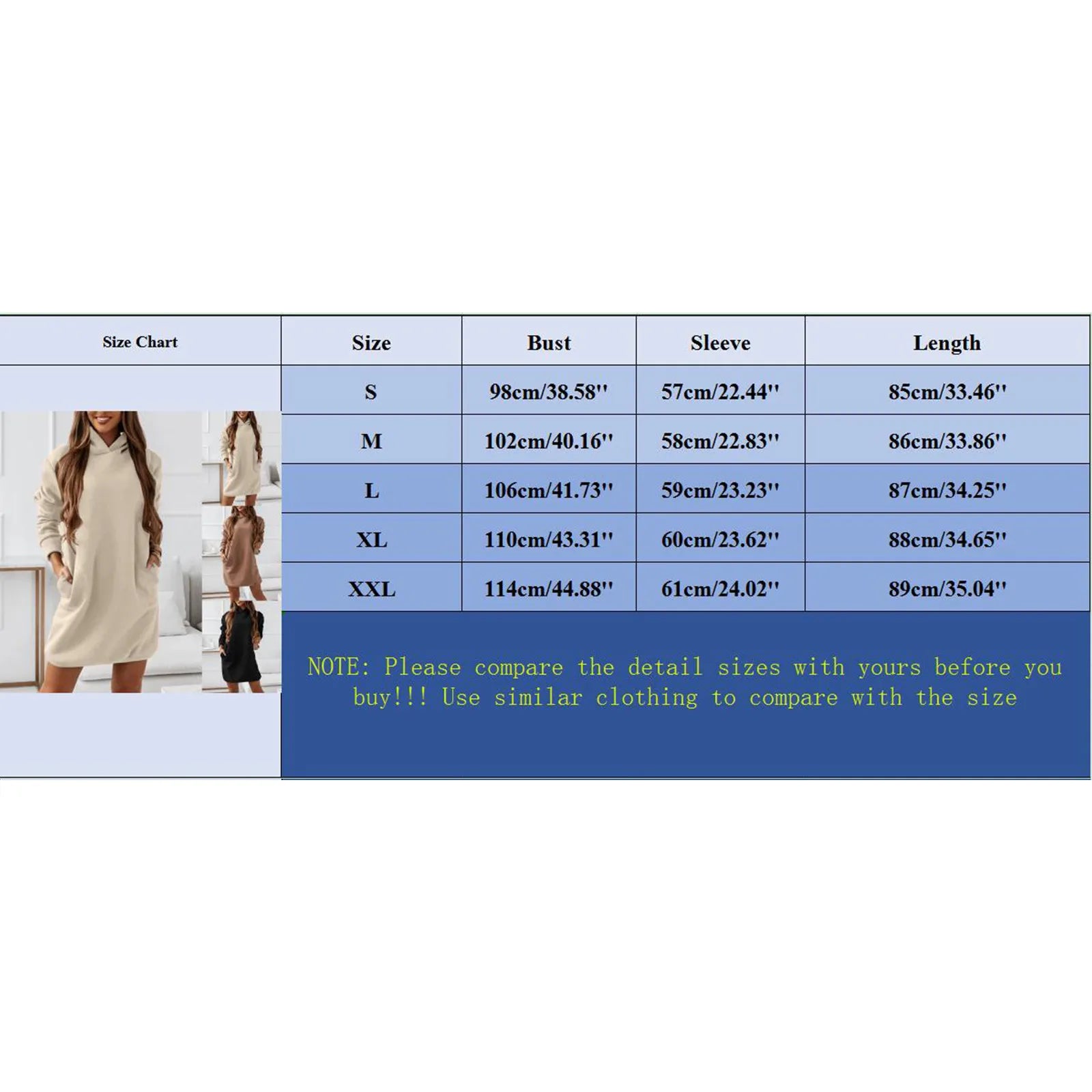 2023 New Woman Sweatshirt Dress Hoodies Autumn Winter Sweatshirts Warm Long Sleeve Solid Color Hooded Long-Sleeved Hoody Dress